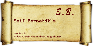 Seif Barnabás névjegykártya